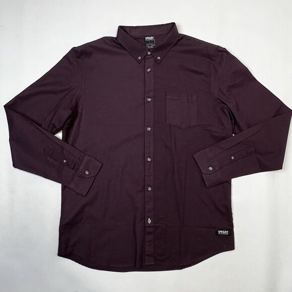 Oakley Shirt Mens XL Purple Splatter Paint Factory Pilot Button Up Lng Sleve NEW - Picture 1 of 13